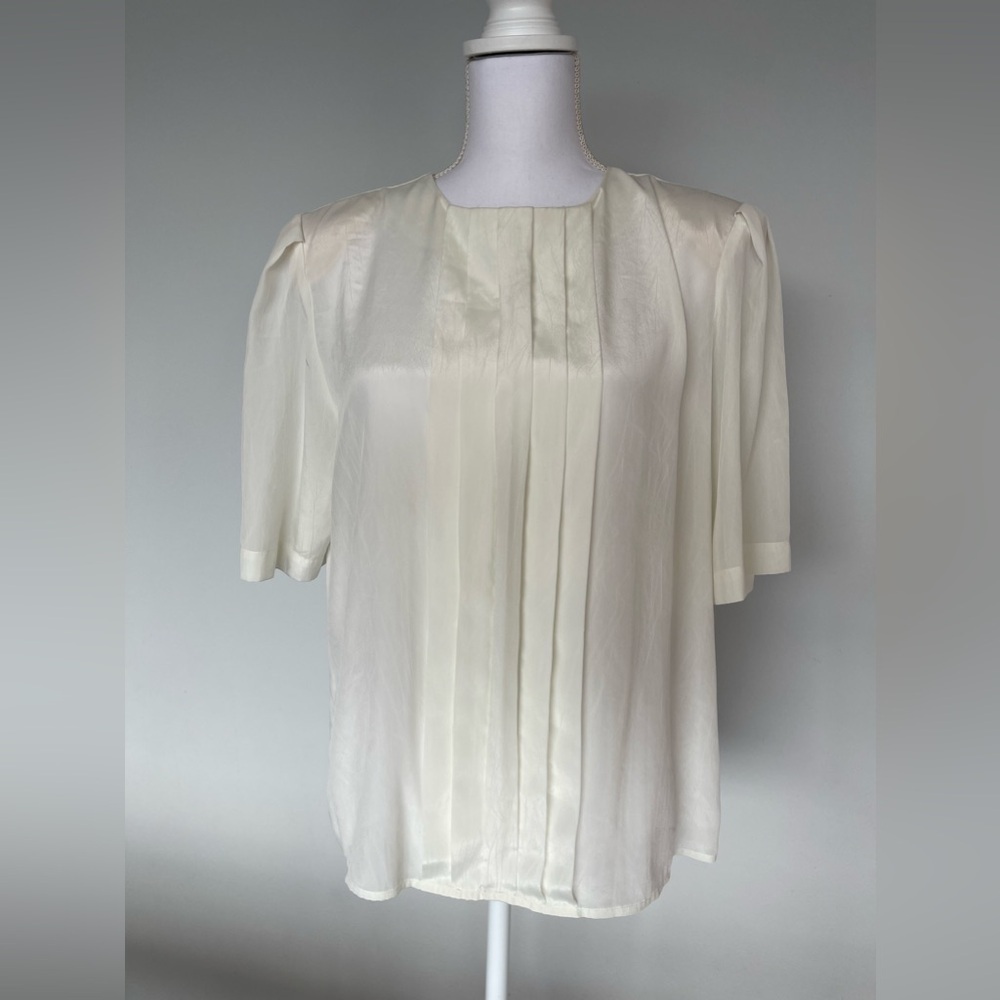 Vintage Michelle Stuart Blouse | Pleated Front | Size L | EUC - Picture 4 of 10